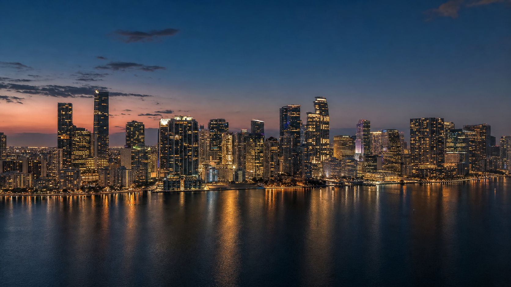 Miami skyline at twilight