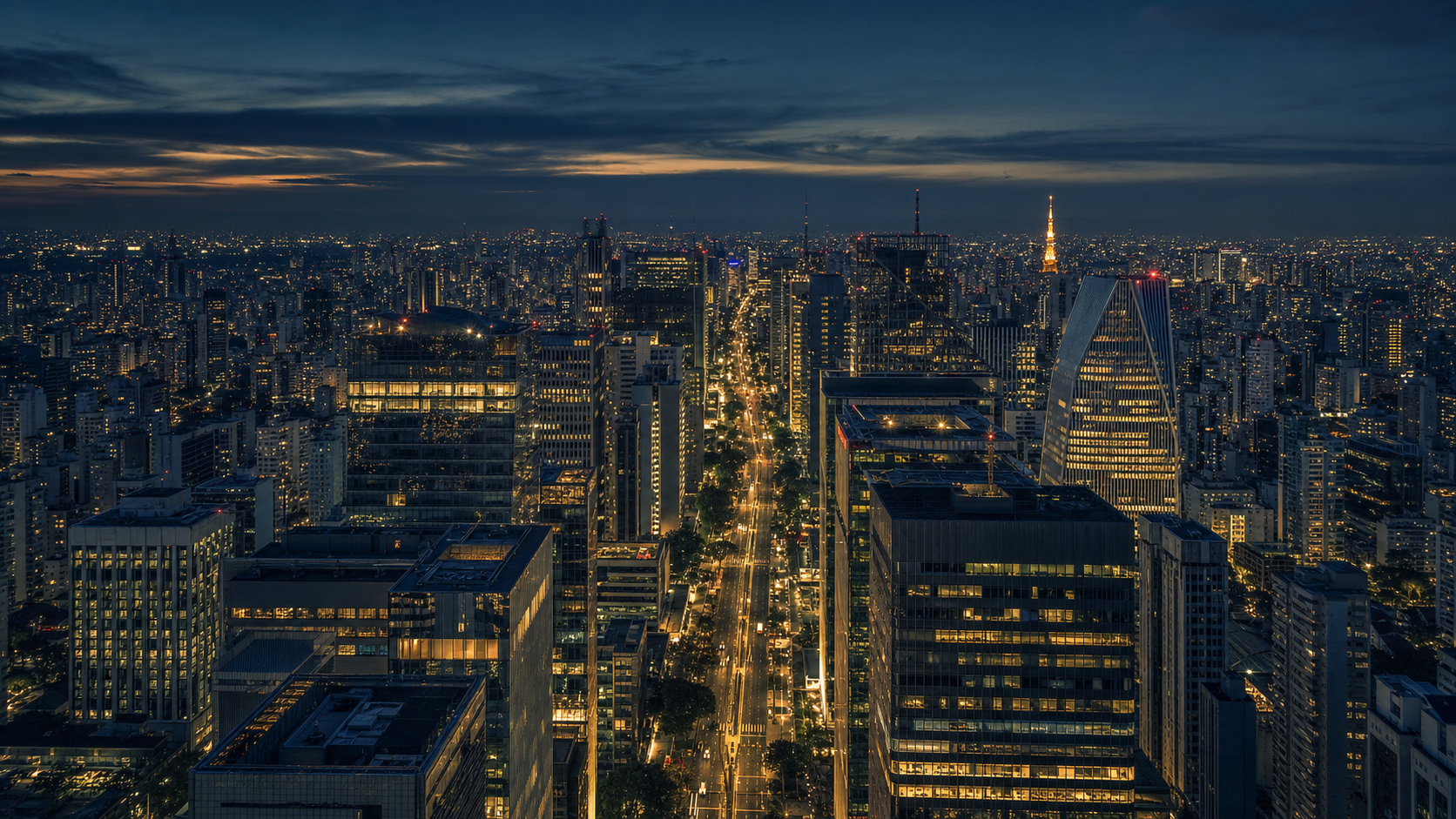São Paulo skyline at dusk
